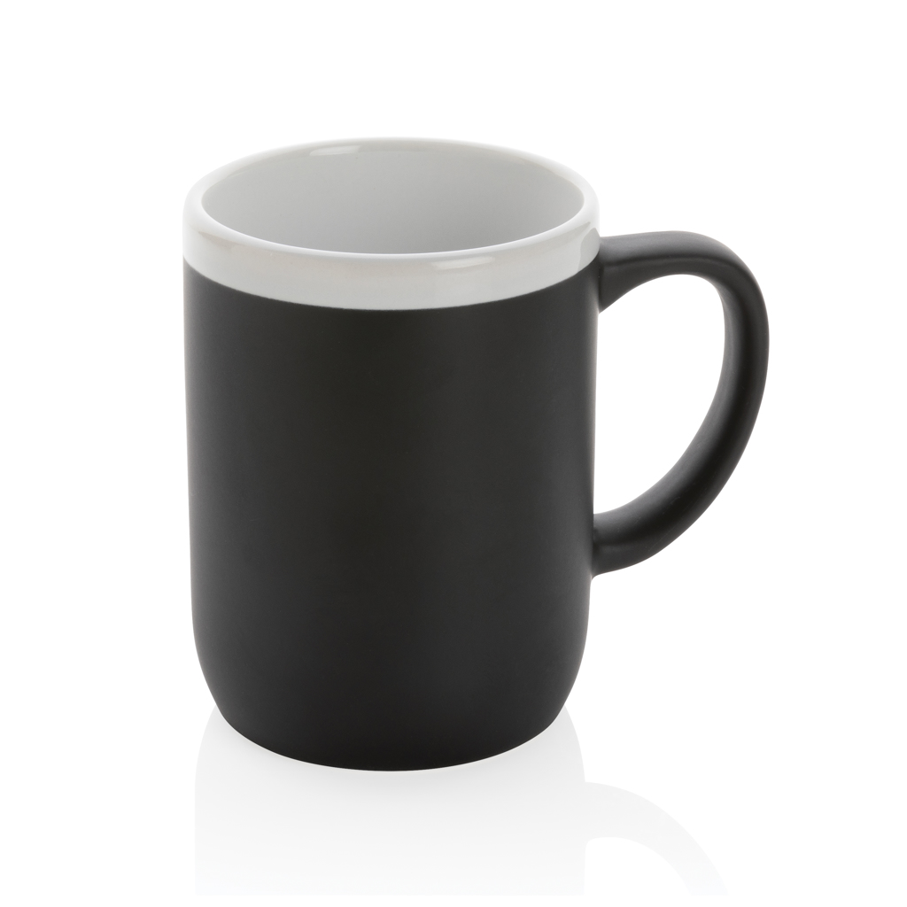 Ceramic mug with white rim 300ml.
